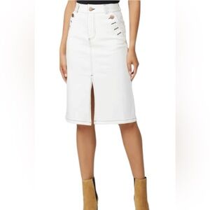 See By Chloé Woman’s Denim White Front-Slit Midi Pencil Skirt MEDIUM OR SZ 6-8